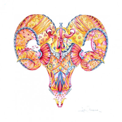 Gouache and pen on paper,
51 x 50 cm (framed)
$800