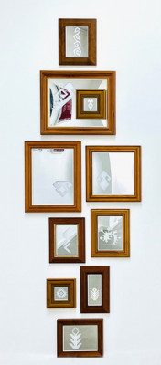 Installation – Traditional Turkish Motifs, Engrave on TroGlass Reverse Mirror Finish Silver various sizes vintage framed #10